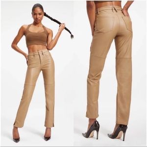 Good American Better than Leather Good Boy Pant in Warm Caramel 26